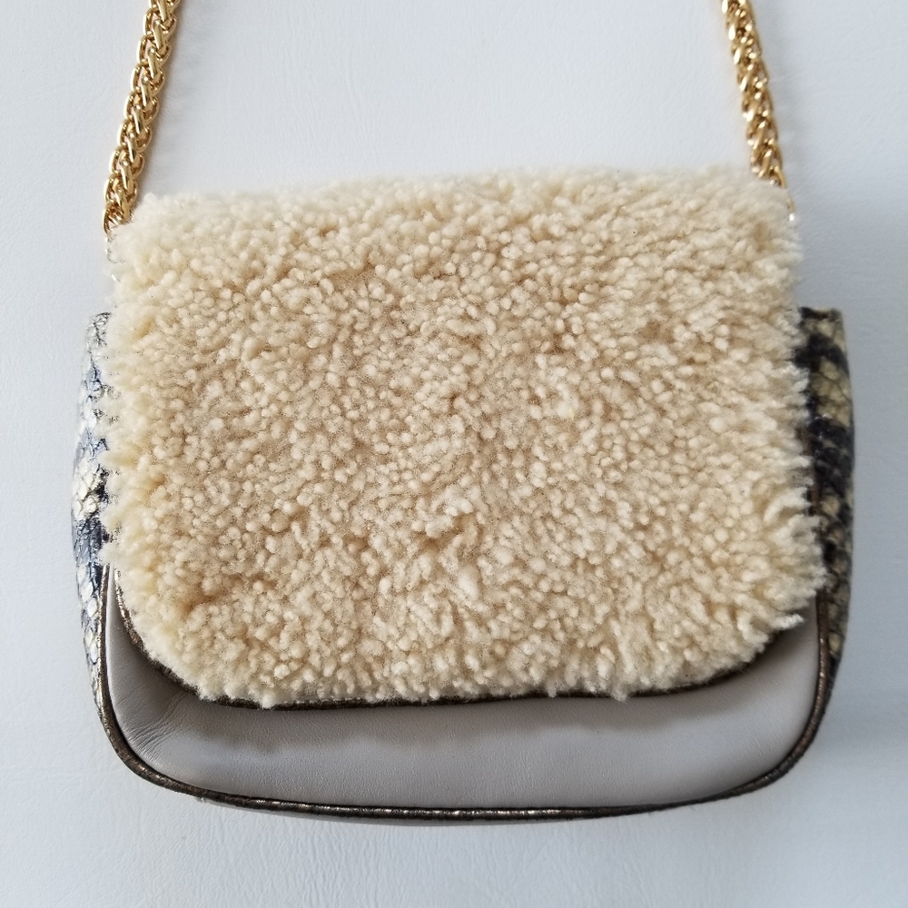 Sam Edelman Fur /Snakeskin Shoulder bag - Picture 3 of 12
